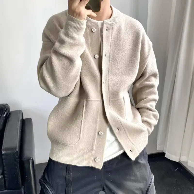 Men's Thick Knit Cardigan Sweater