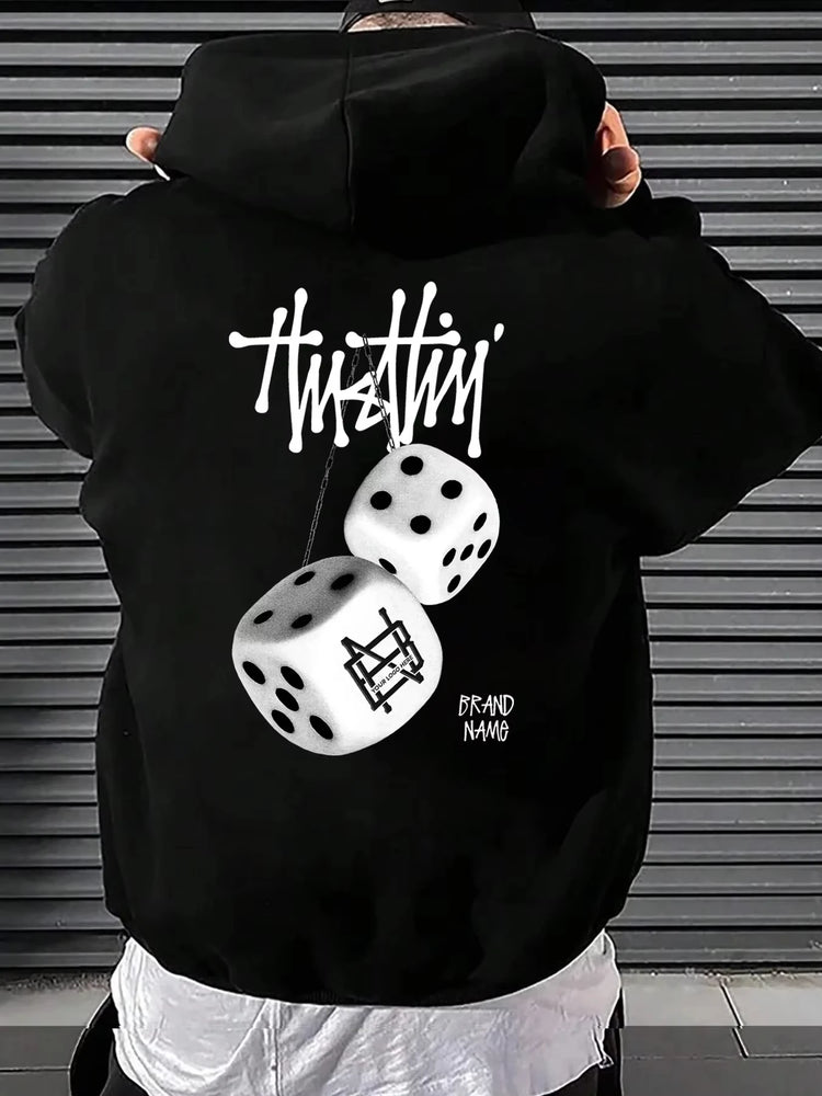 Men's and Women's Hooded Sweatshirt - New Geometric Pattern Fashionally Loose and Warm Winter-Spring Sport Coat