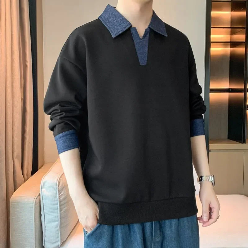 Men's Lapel Sweatshirt Top