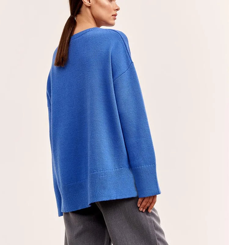 Oversized Crewneck Knit Sweater