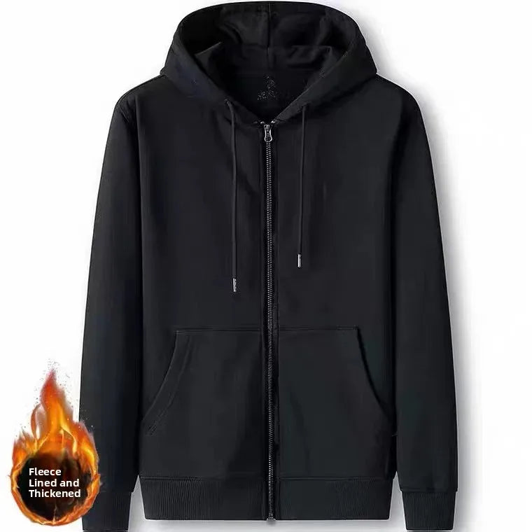 Men's Hooded Fleece-Lined Cardigan