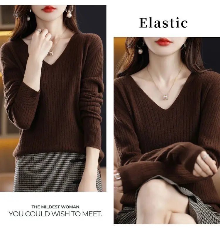 Classic V-Neck Knit Sweater