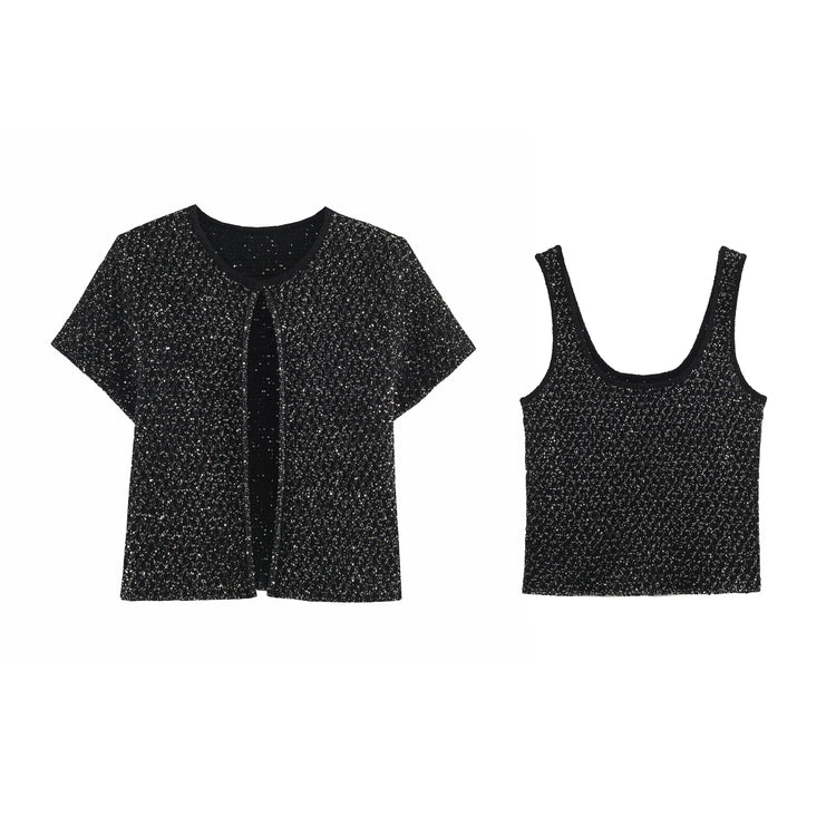 Pearl-Trim Knit Sweater Vest