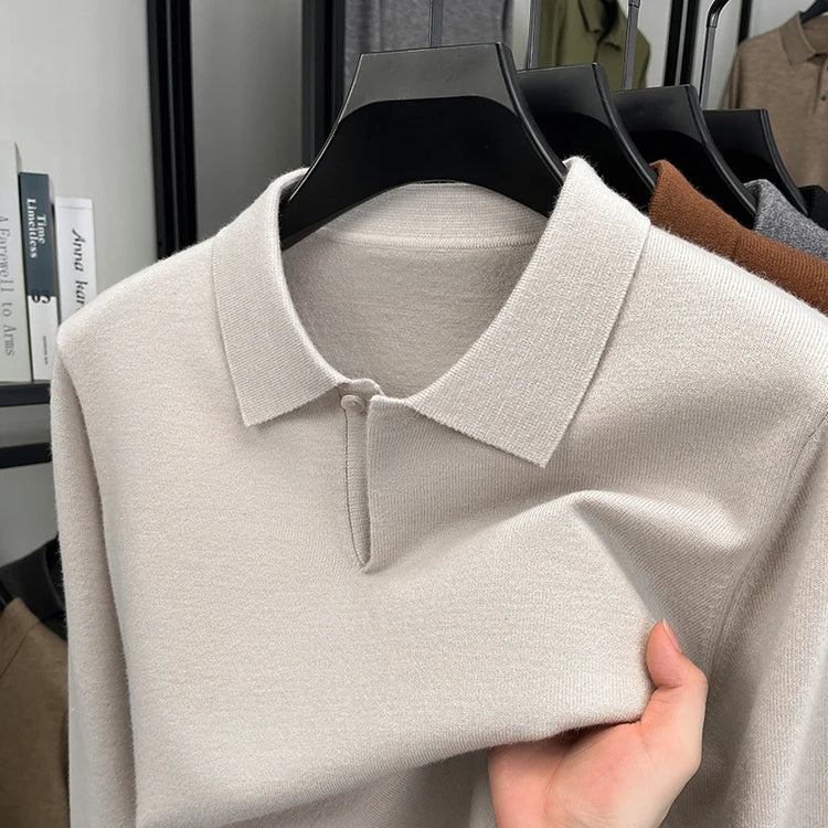 Men's Knit Polo Sweater
