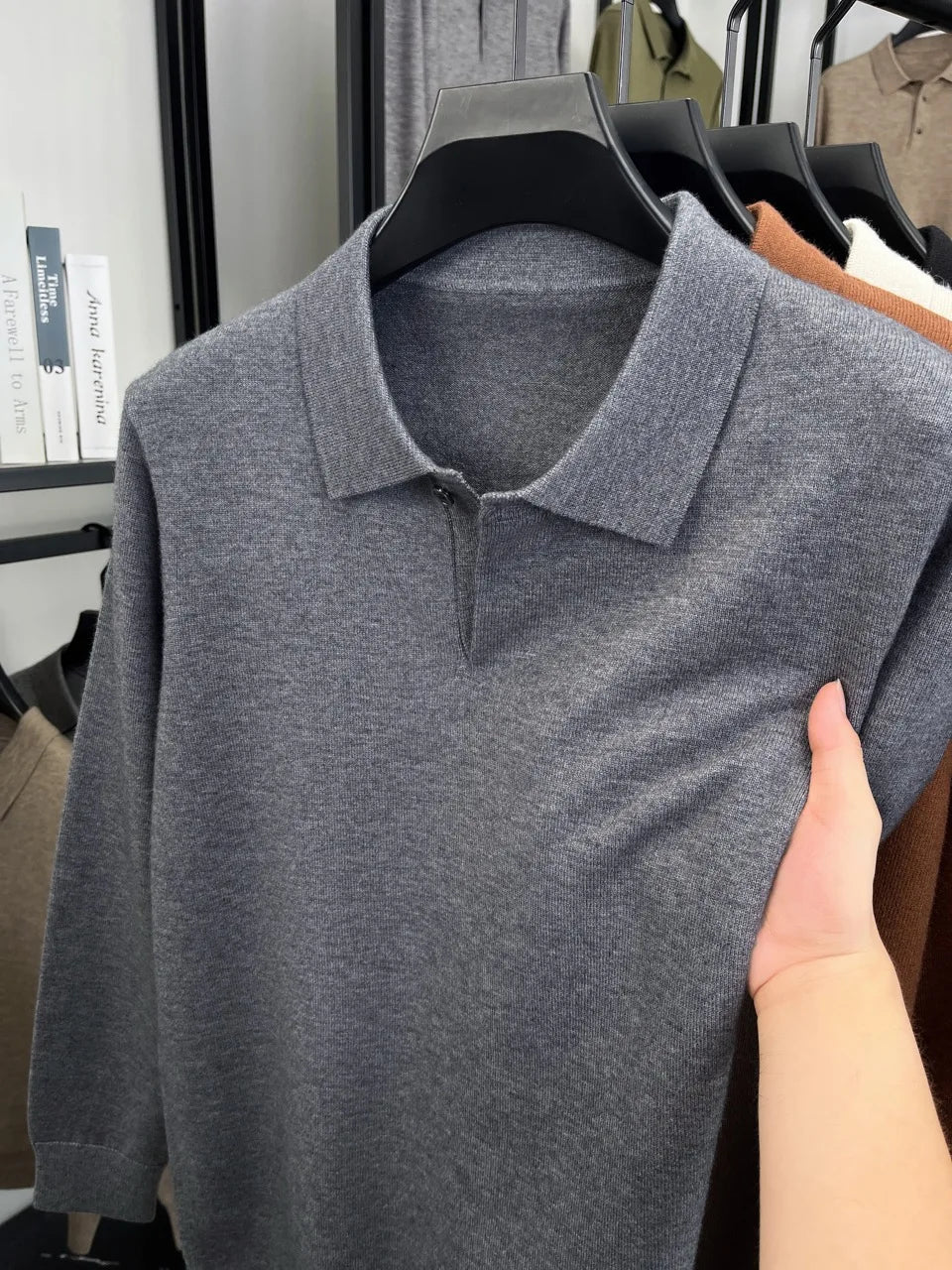 Men's Knit Polo Sweater