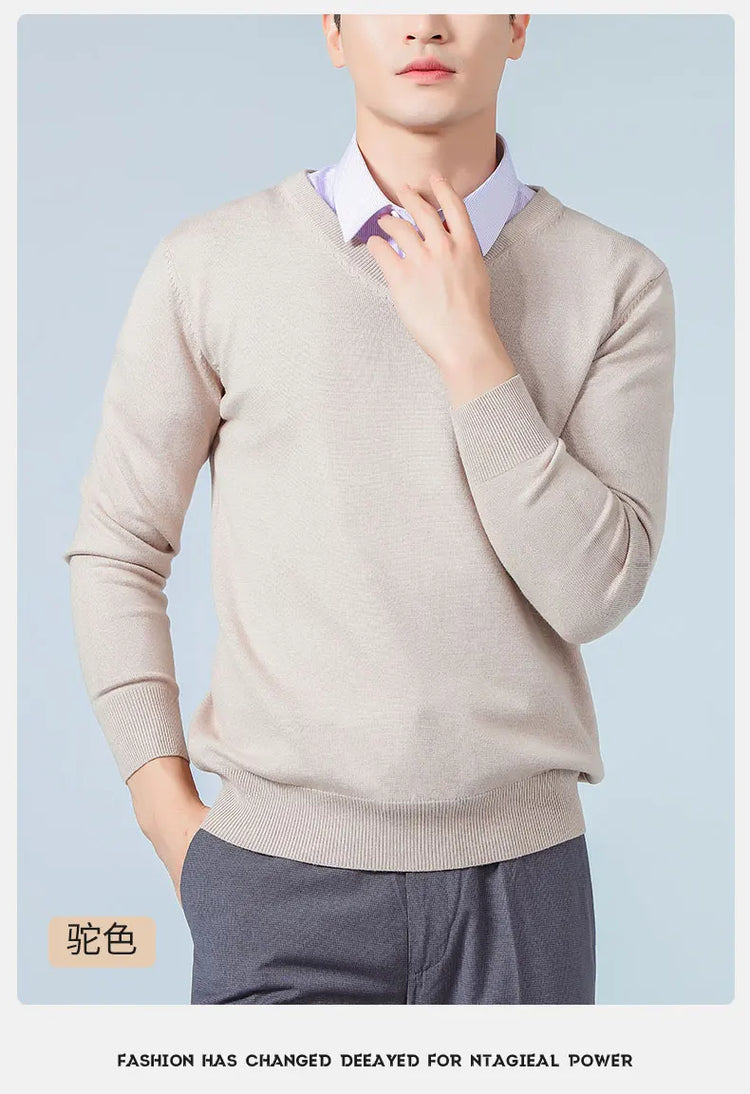 Men's V-Neck Knit Sweater