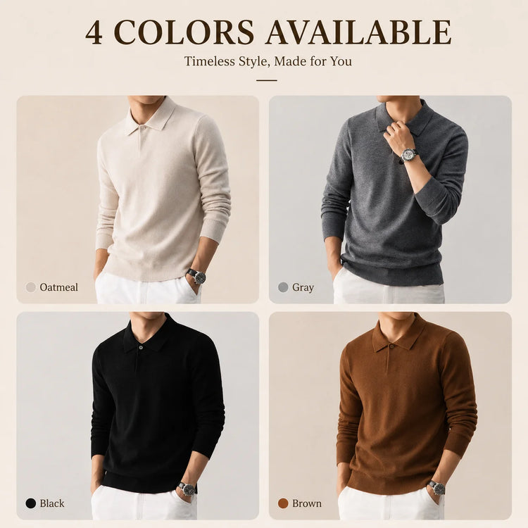 Men's Knit Polo Sweater