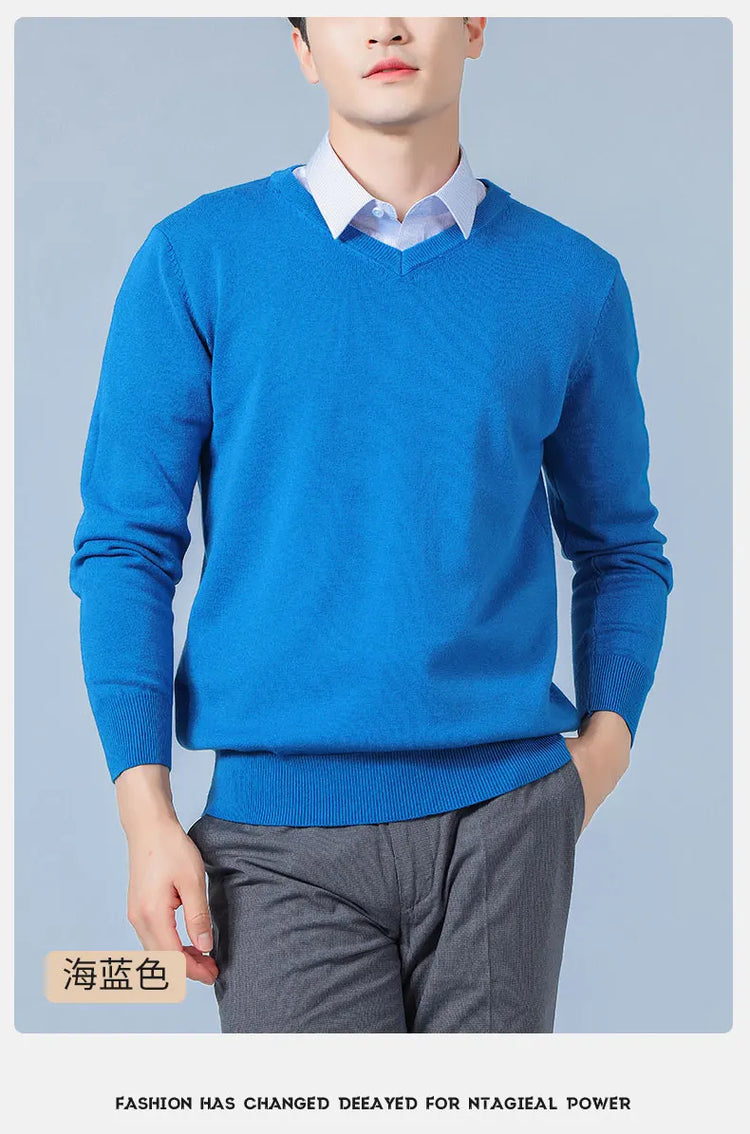 Men's V-Neck Knit Sweater