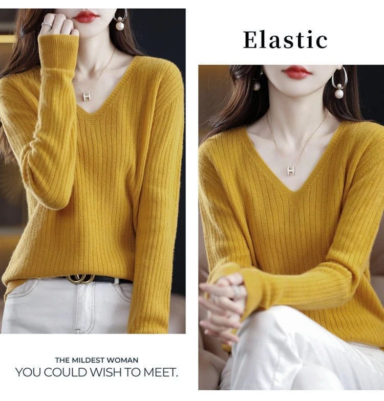Classic V-Neck Knit Sweater