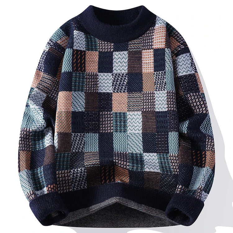 Men's Fuzzy Pattern Knit Sweater