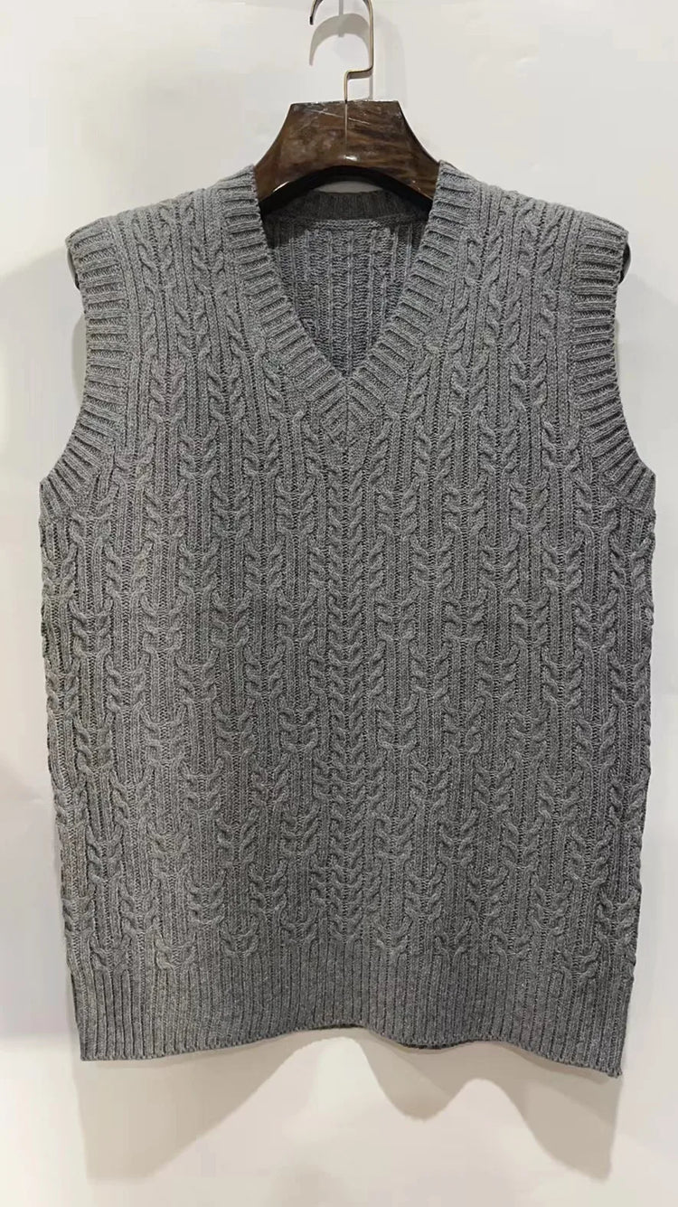 Men's Fleece V-Neck Sweater Vest