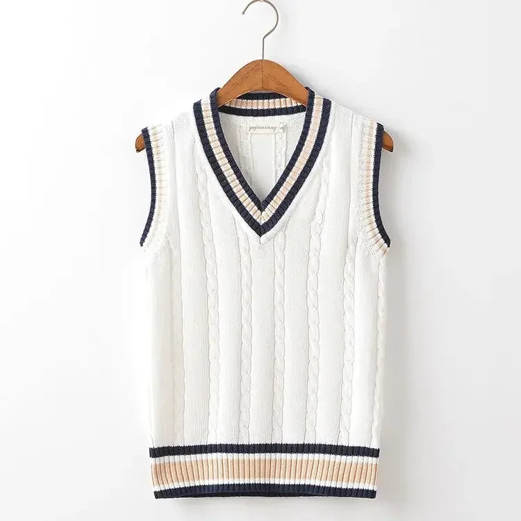 Men's Striped Knit Sweater Vest