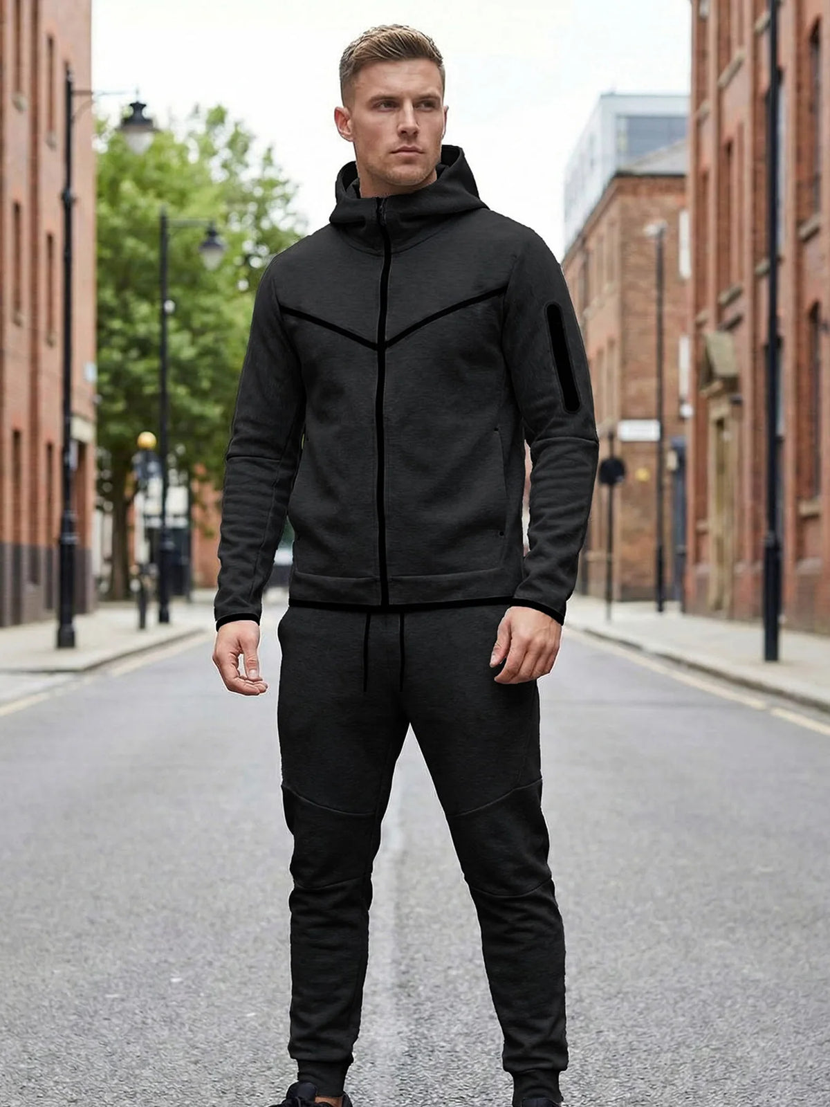 Men's Fleece-Lined Hoodie & Pants Set