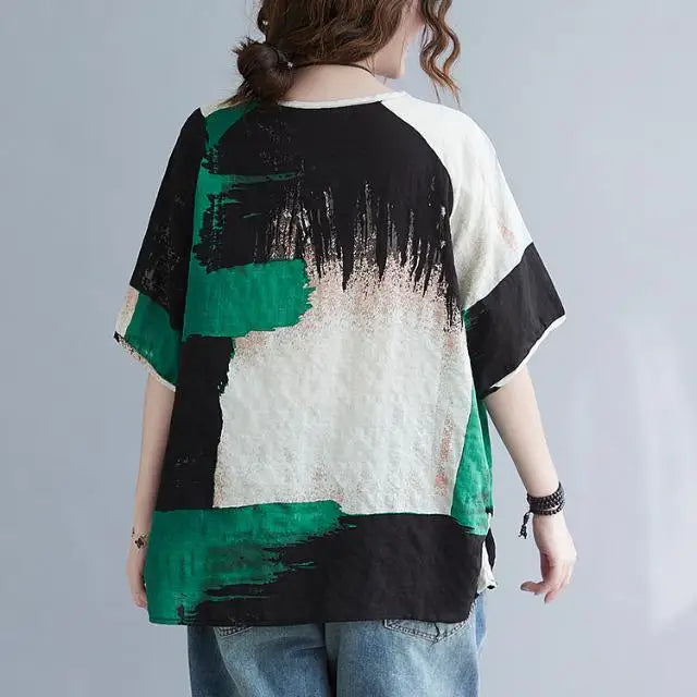 Loose Cotton Linen T-Shirt