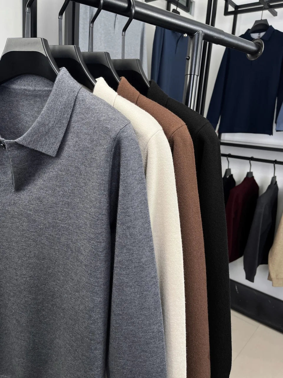 Men's Knit Polo Sweater