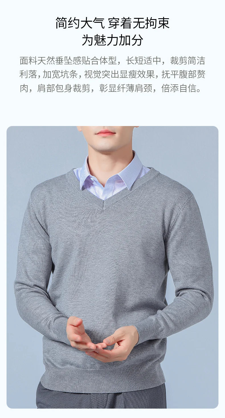 Men's V-Neck Knit Sweater