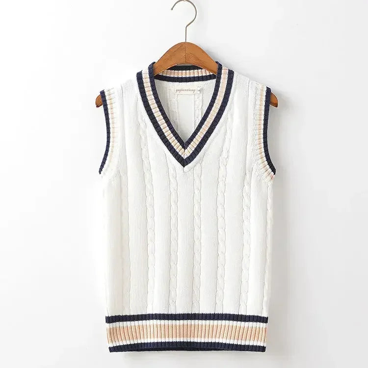 Men's Striped Knit Sweater Vest