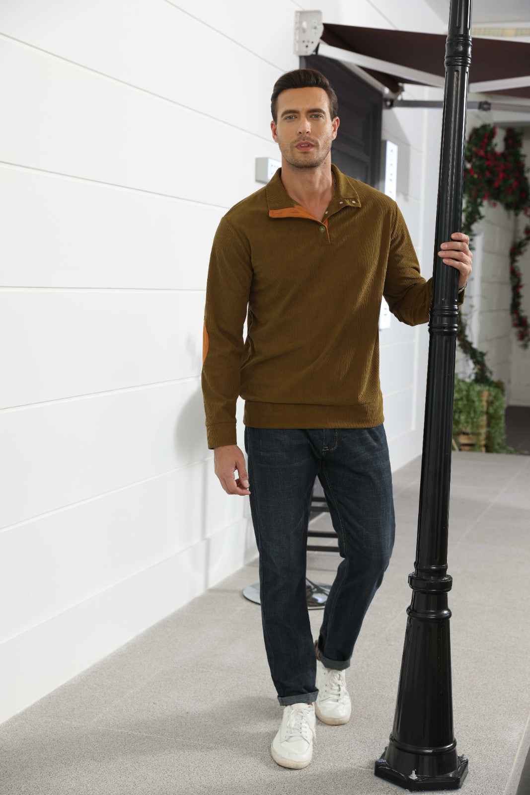 Men's Stand-Collar Pullover Sweater