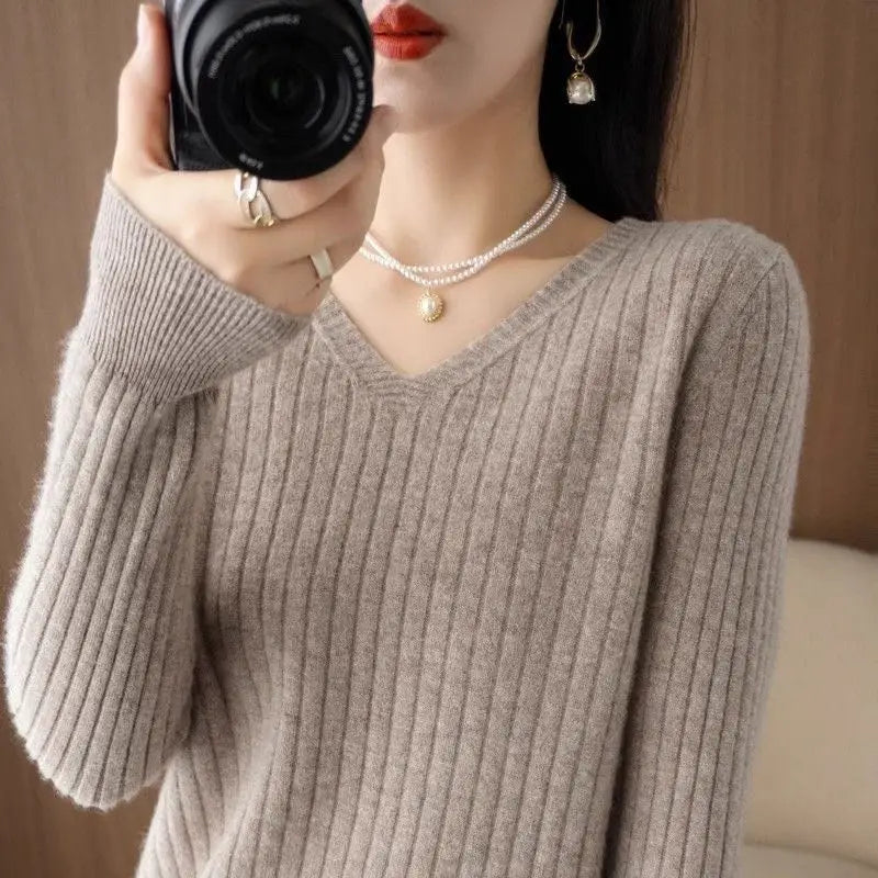 Classic V-Neck Knit Sweater