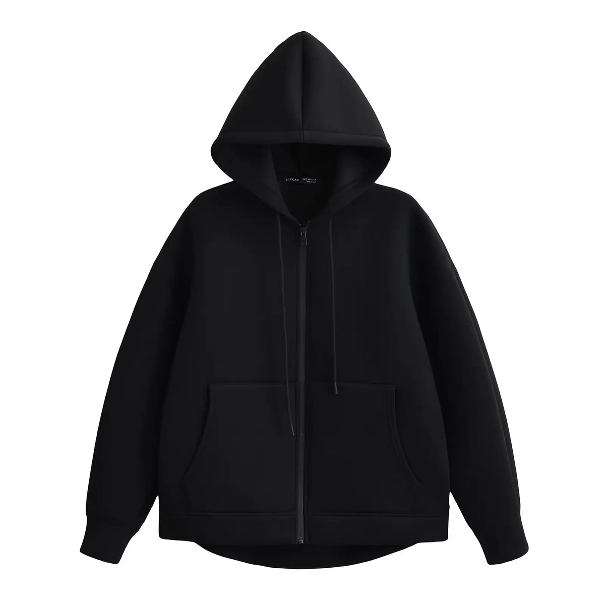 Gray Hooded Zip Jacket