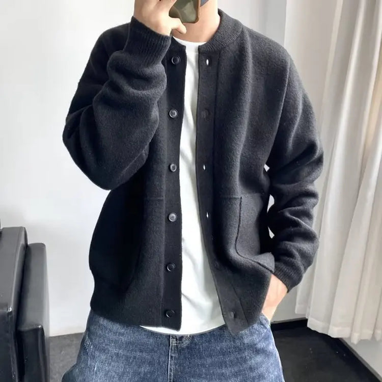 Men's Thick Knit Cardigan Sweater