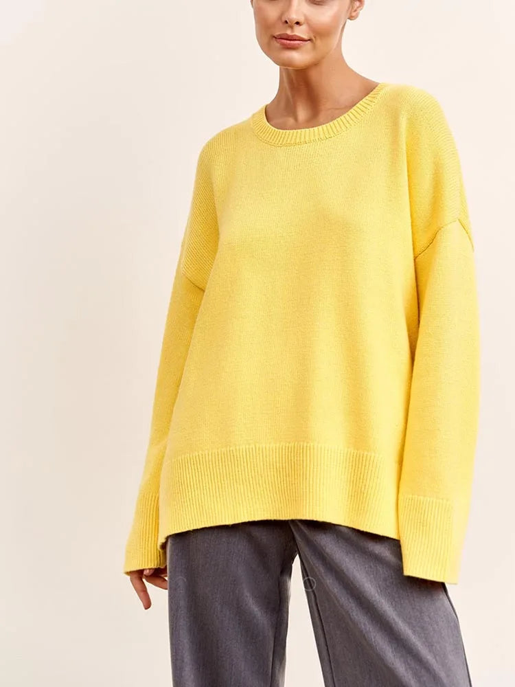 Oversized Crewneck Knit Sweater