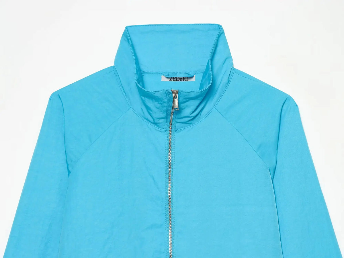 Stand-Collar Zip Pocket Jacket