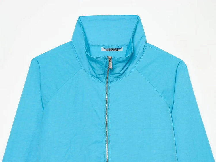 Stand-Collar Zip Pocket Jacket