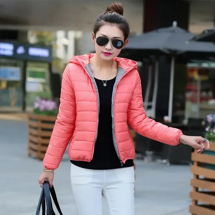 Cropped Hooded Puffer Jacket