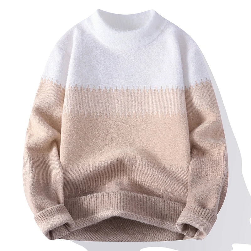 Men's Fuzzy Pattern Knit Sweater