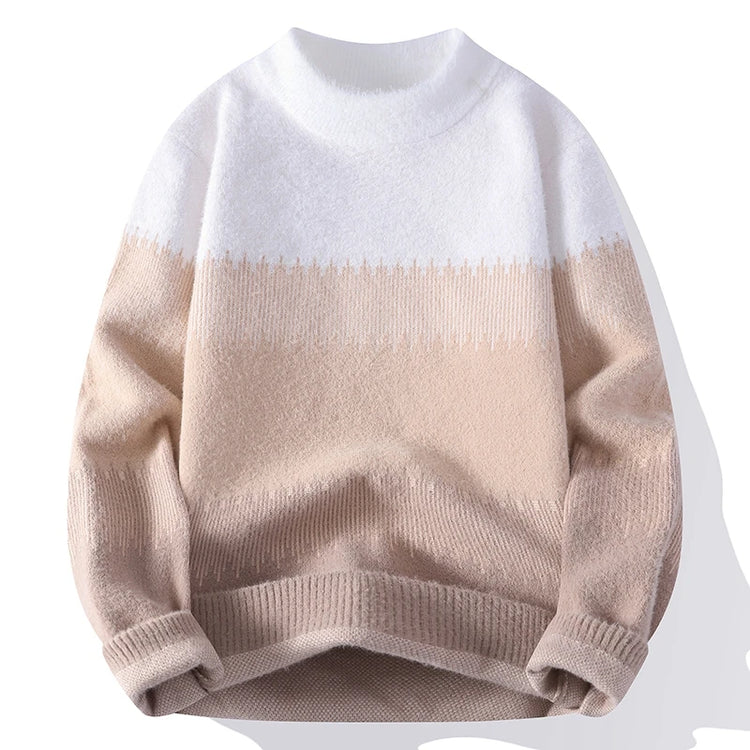 Men's Fuzzy Pattern Knit Sweater