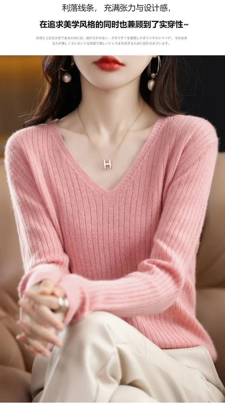 Classic V-Neck Knit Sweater