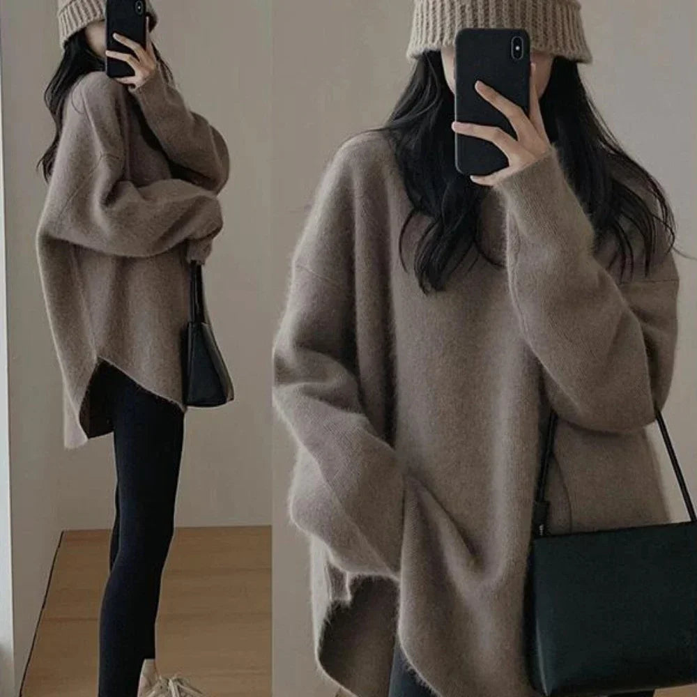 Long Red Knit Sweater