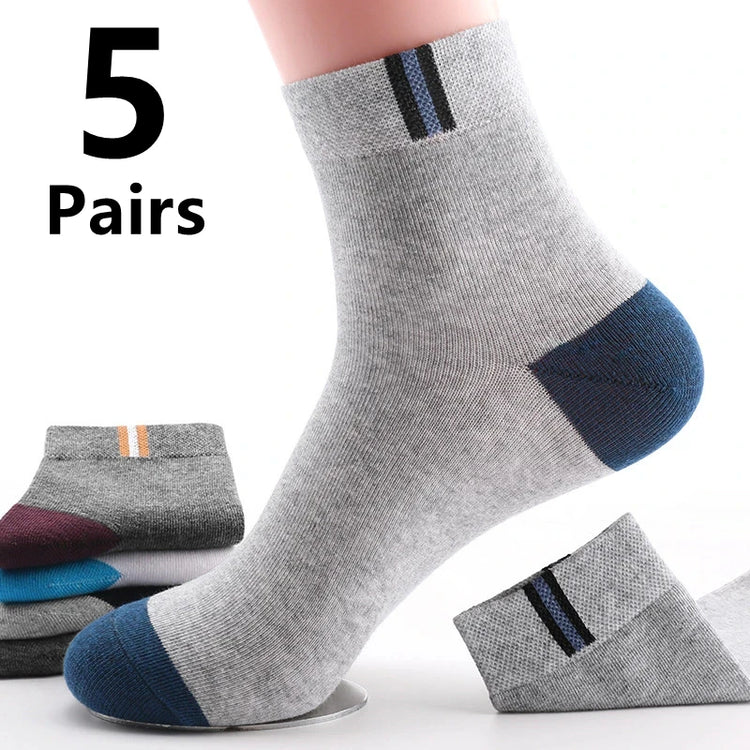 Men's Mid-Calf Sports Socks, 5 Pairs