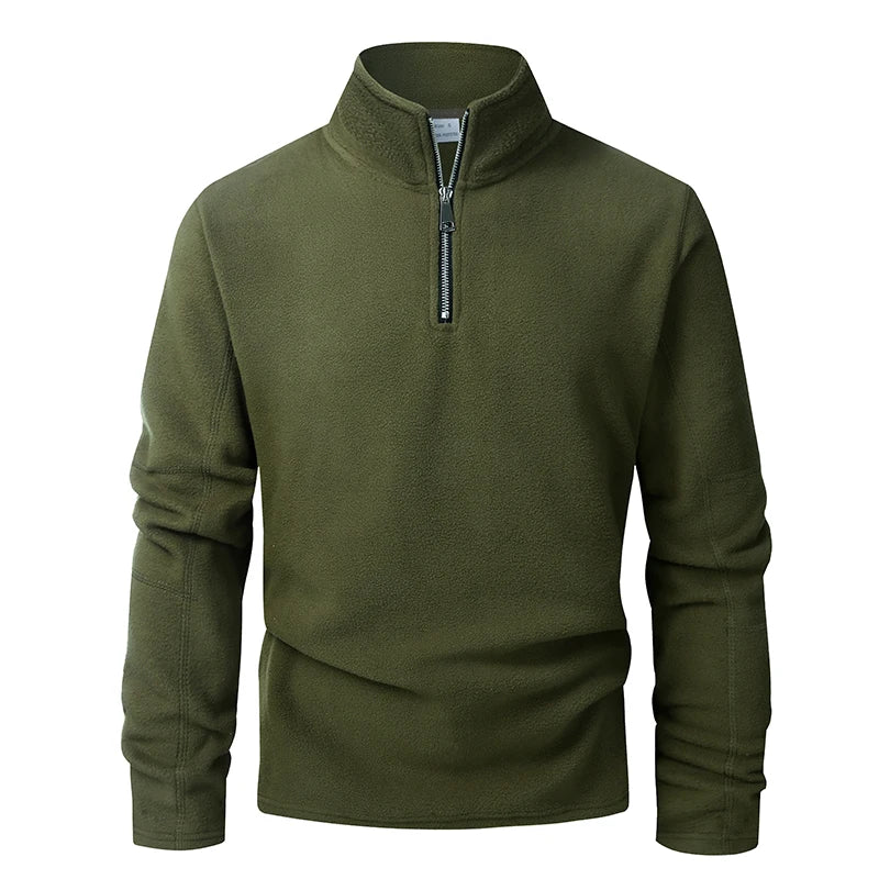 Men's Zip-Neck Fleece Hoodie Sweatshirt
