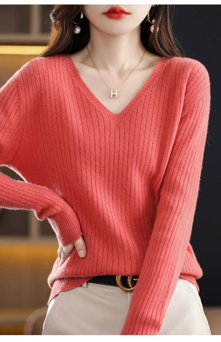 Classic V-Neck Knit Sweater