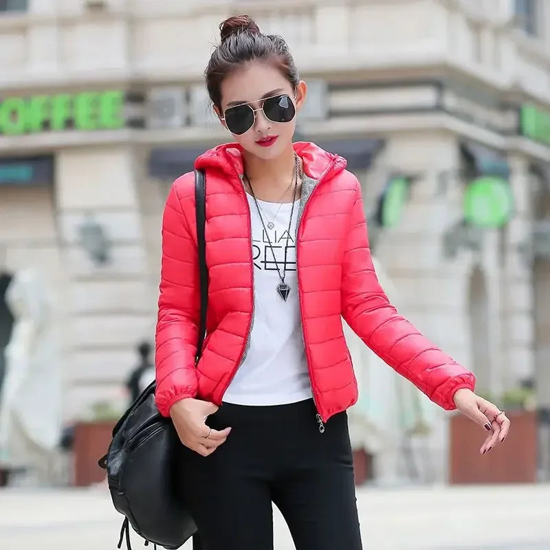 Cropped Hooded Puffer Jacket