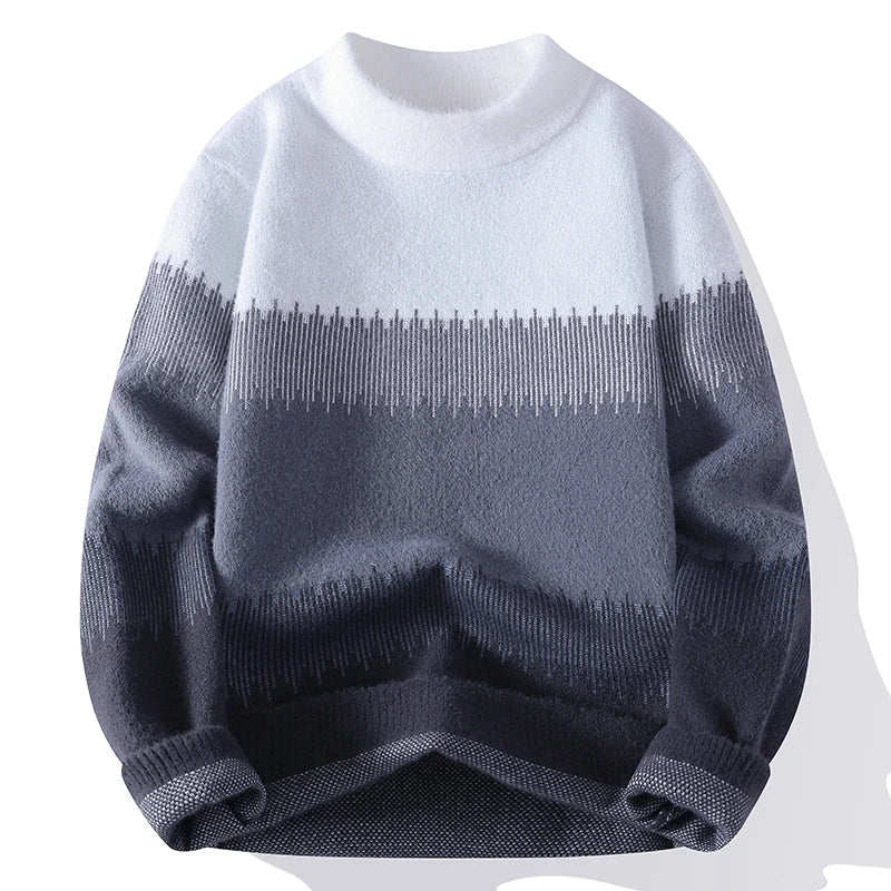 Men's Fuzzy Pattern Knit Sweater