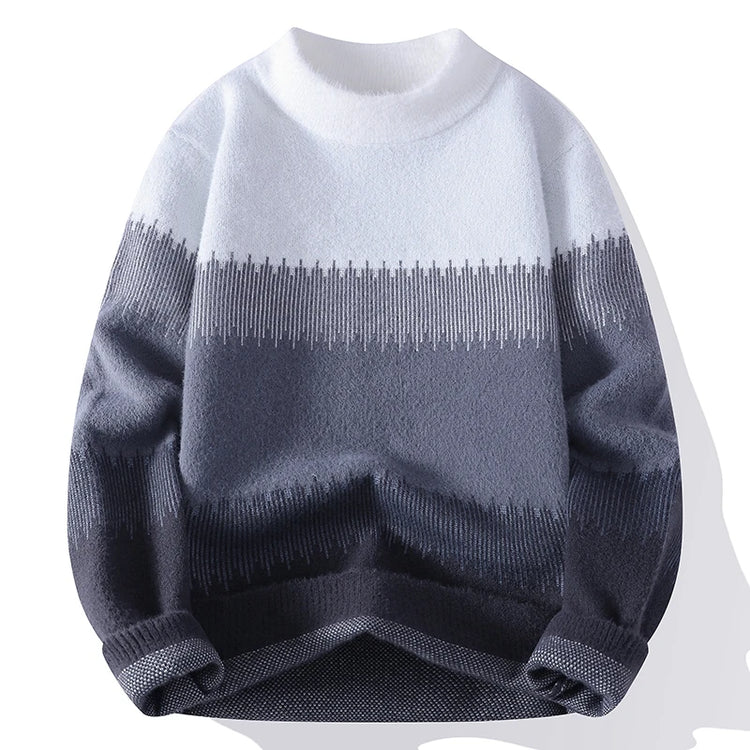 Men's Fuzzy Pattern Knit Sweater