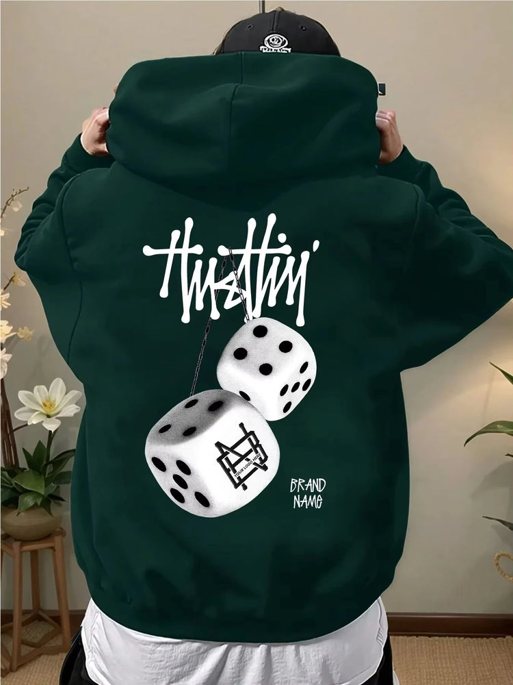 Men's and Women's Hooded Sweatshirt - New Geometric Pattern Fashionally Loose and Warm Winter-Spring Sport Coat