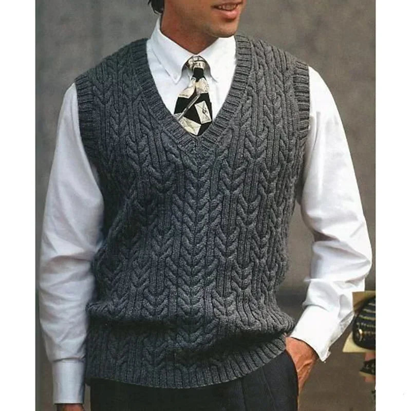 Men's Fleece V-Neck Sweater Vest