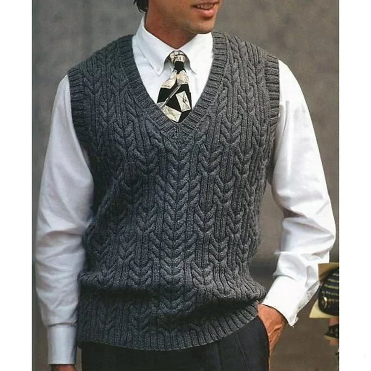 Men's Fleece V-Neck Sweater Vest