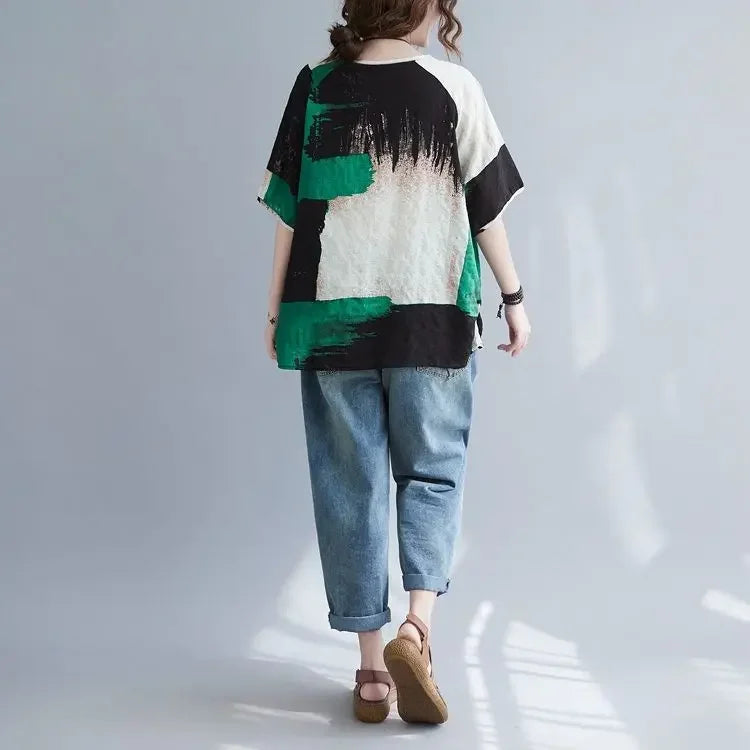 Loose Cotton Linen T-Shirt