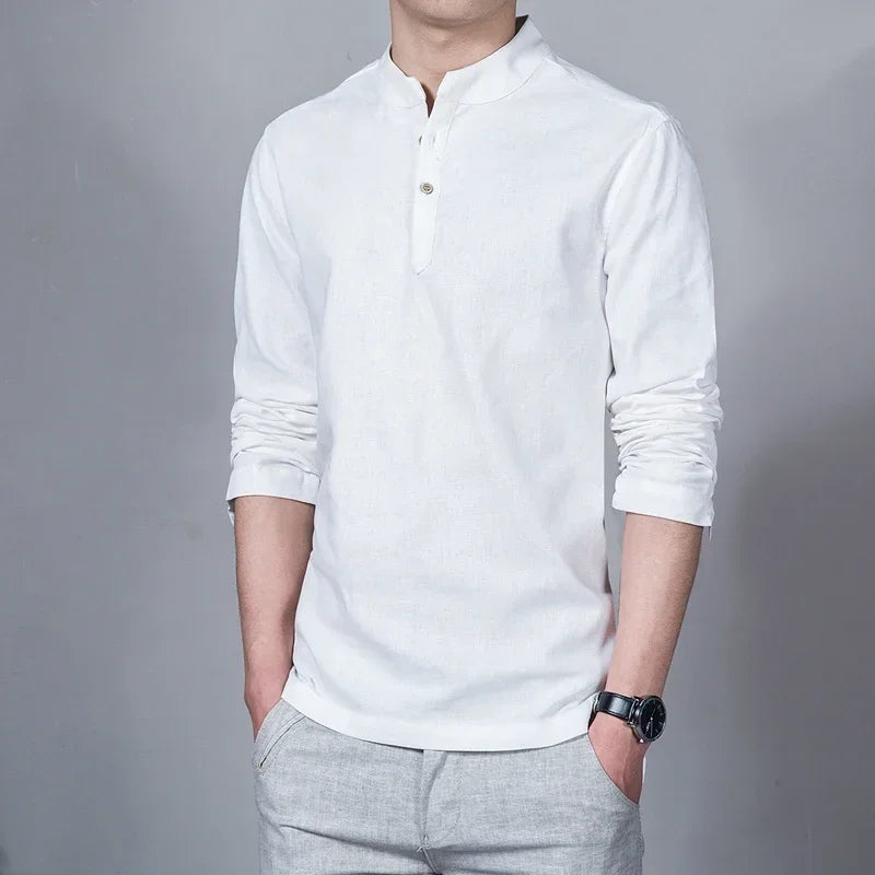 Men's Slim Stand-Collar Shirt