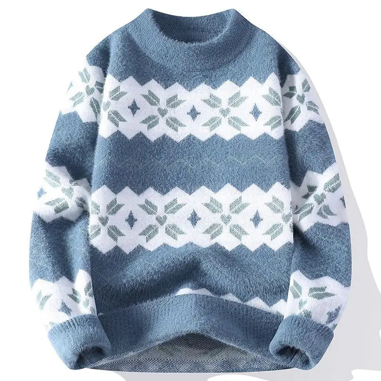 Men's Fuzzy Pattern Knit Sweater