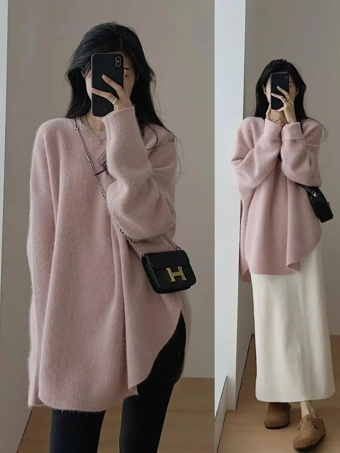 Long Red Knit Sweater