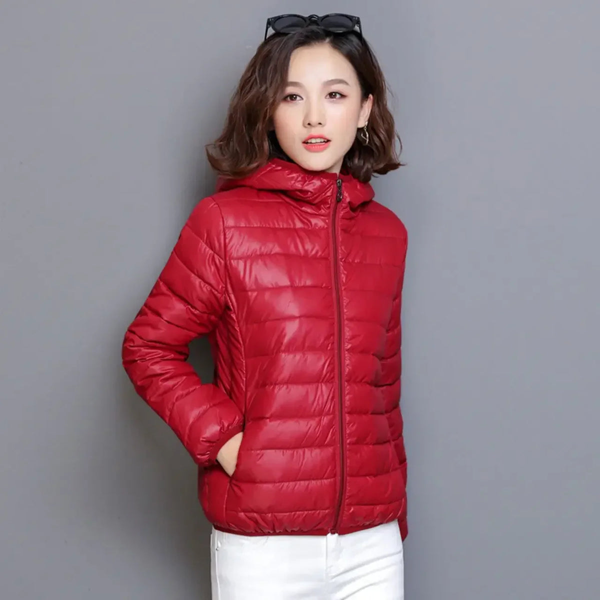 Cropped Hooded Puffer Jacket