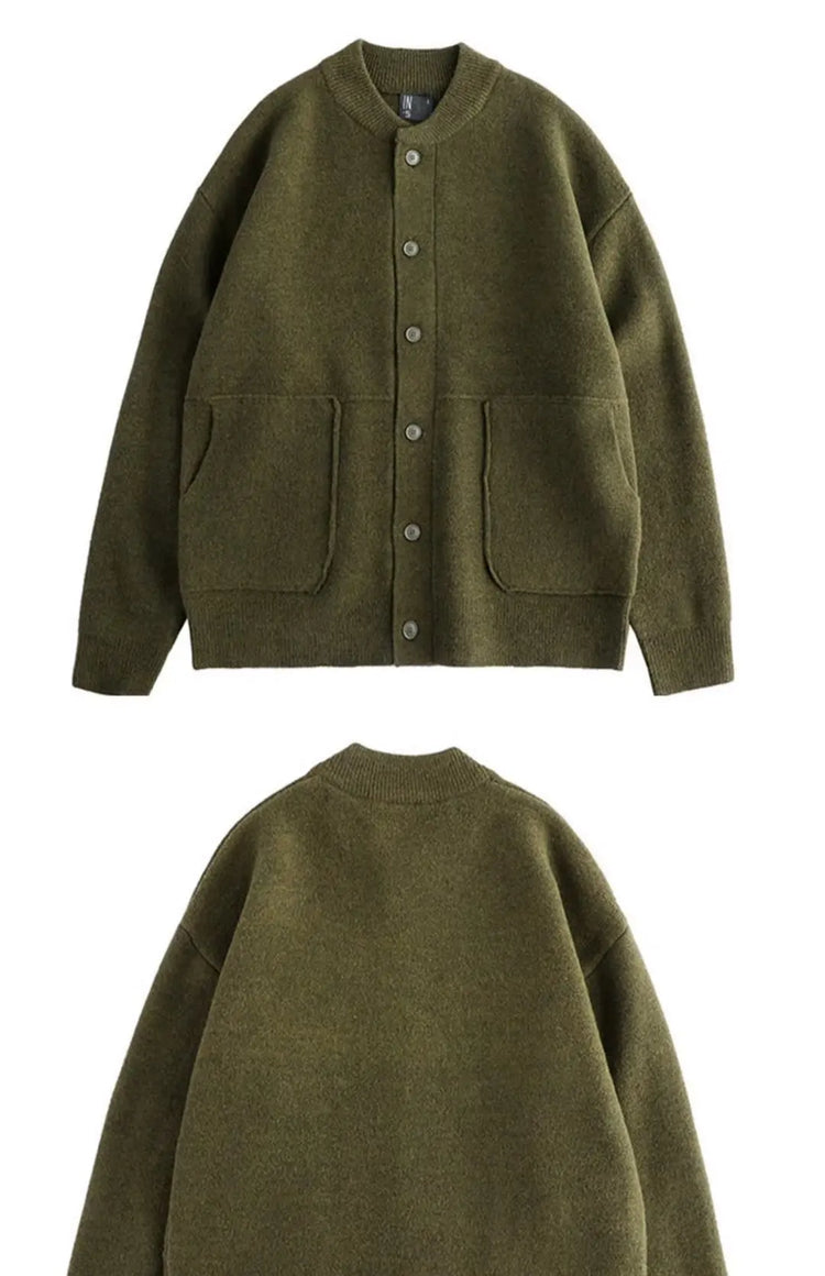 Men's Thick Knit Cardigan Sweater