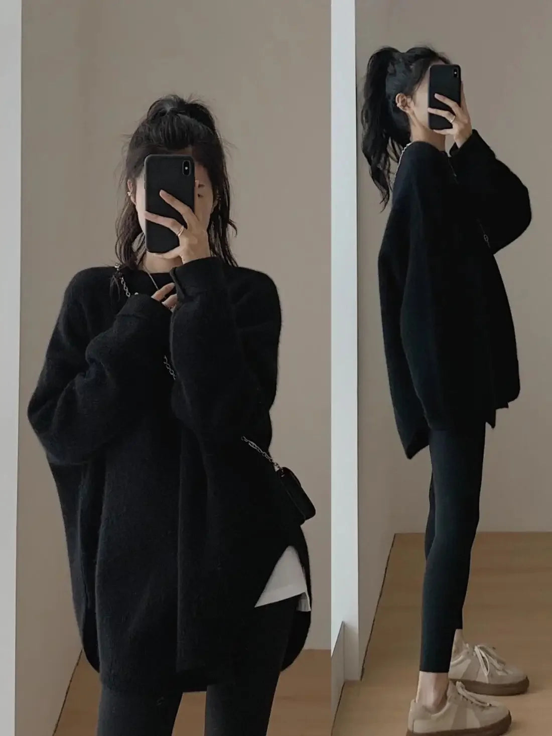 Long Red Knit Sweater