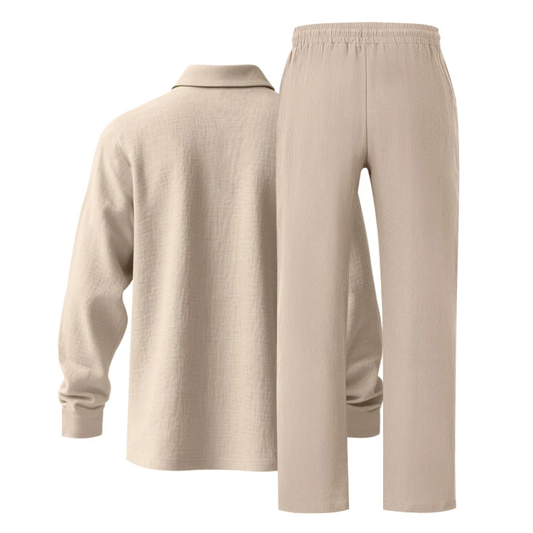 Men's Polo Shirt & Straight-Leg Pants Set